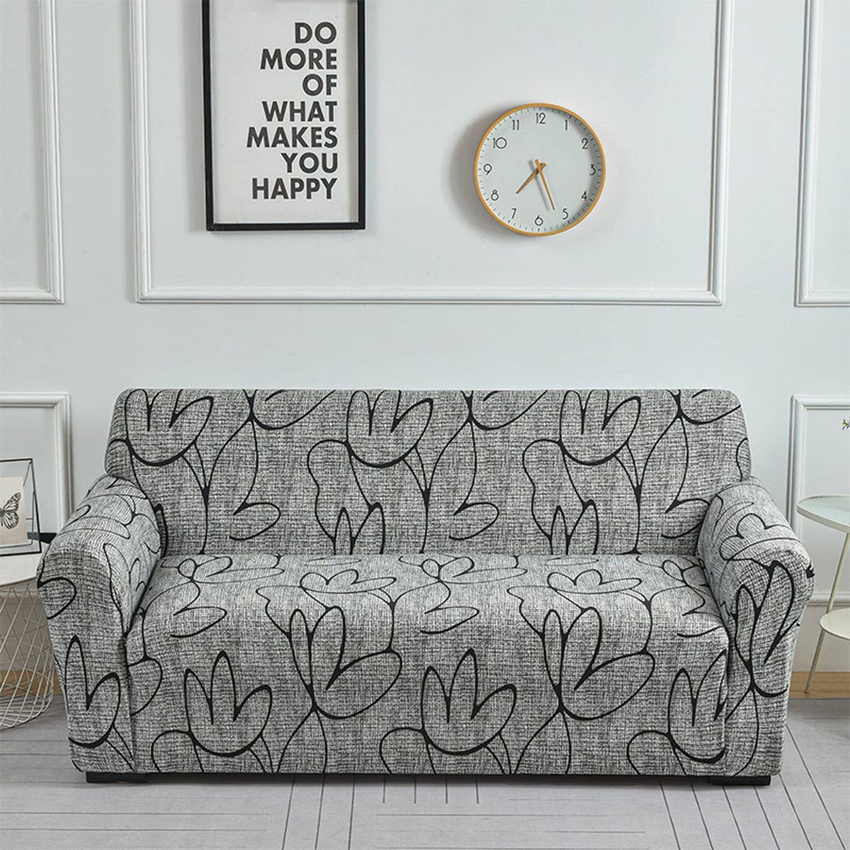 Printed Milk Silk Sofa Cover, Stretch & Full Fit_CWMM8325