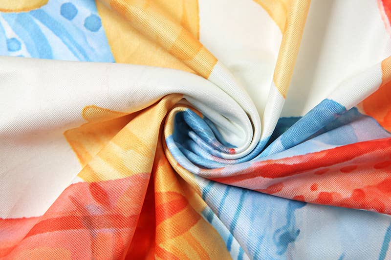 Sexy Tie Front Printed Bikini Three-Piece Set