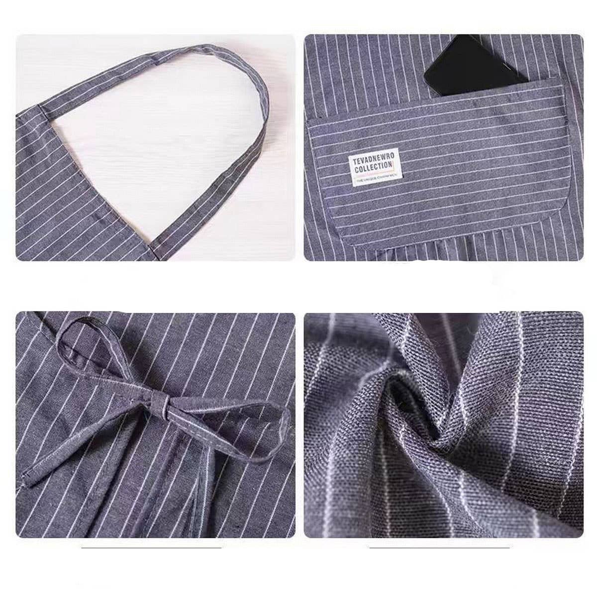 Stripes Thin apron with pockets bulk_CWMM2029