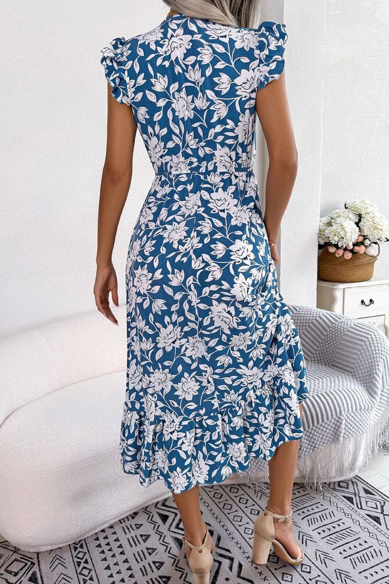 LEISURE FLOWER WAIST HOLIDAY DRESS_CWDSD2521