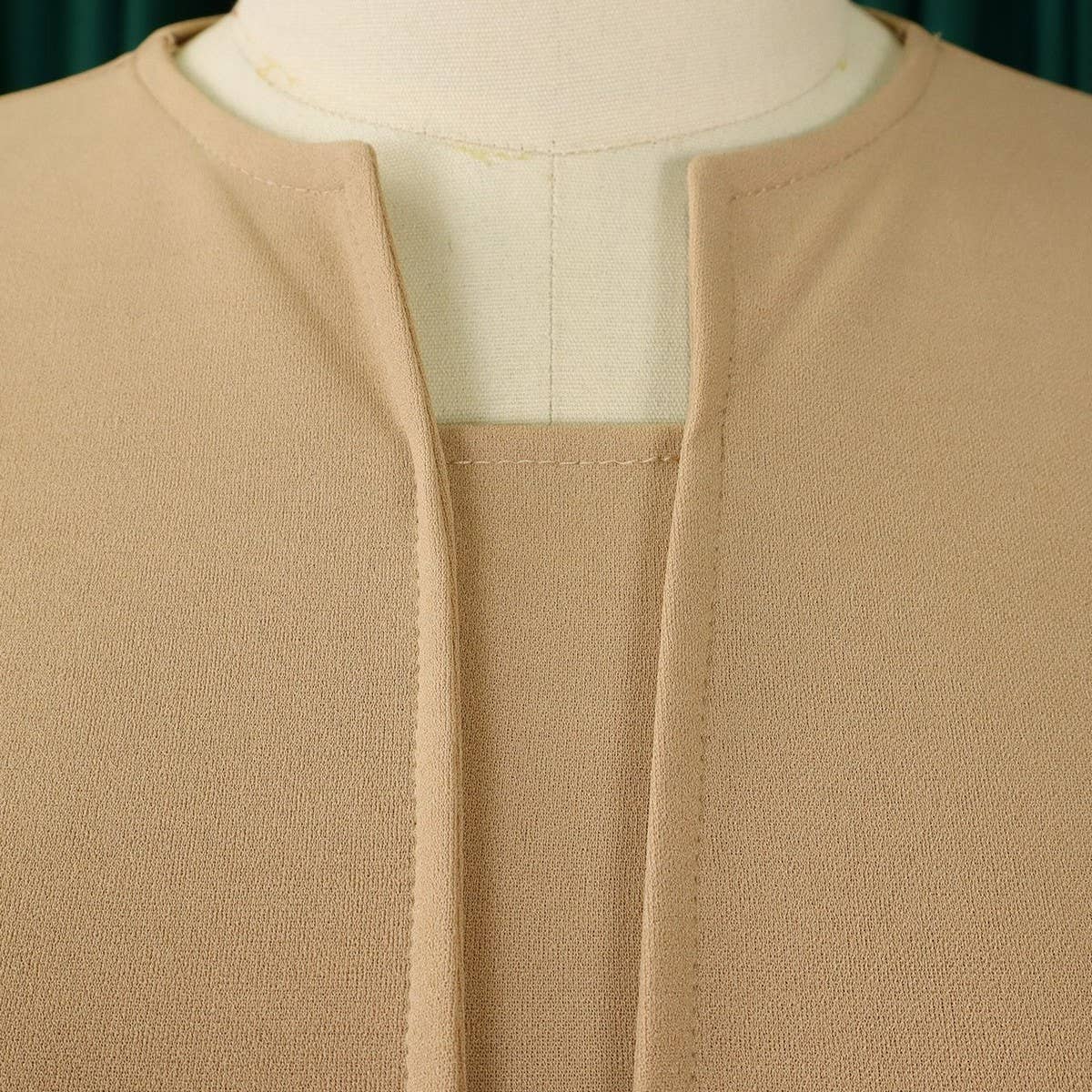 V-NECK RUFFLED HIGH WAIST SLIM COMMUTER DRESS