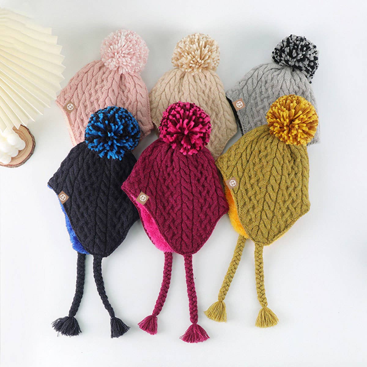 WINTER COLD PROTECTION THICKENED WOOL BALL HAT_CWAH2457