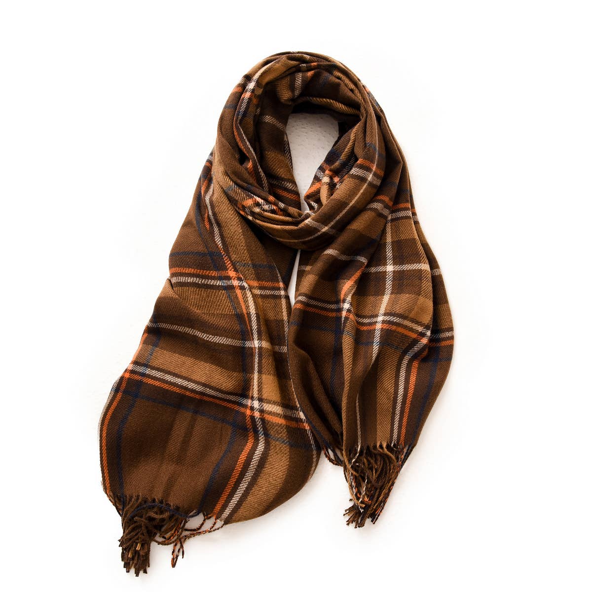 Plaid Winter Scarf for Women with Tassels, Warm_CWASC0186
