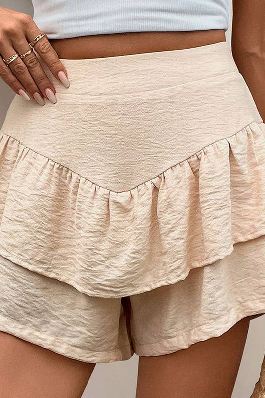 CWBSP0431_SOLID TEXTURED LAYERED LOUNGE SHORTS