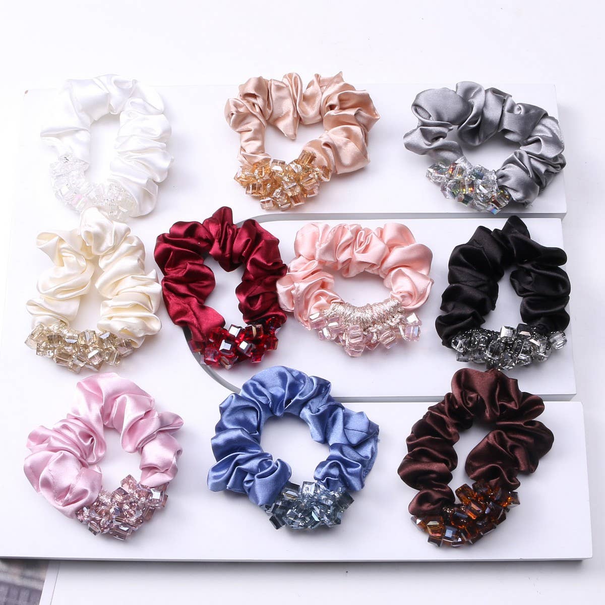 Elegant Crystal Scrunchie Fashion Hair Tie