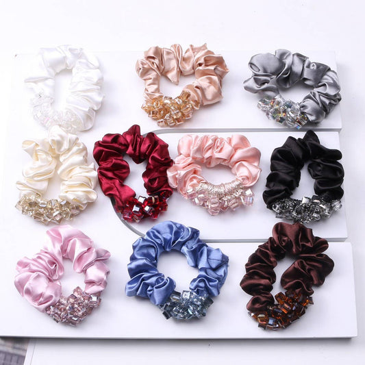 Elegant Crystal Scrunchie Fashion Hair Tie