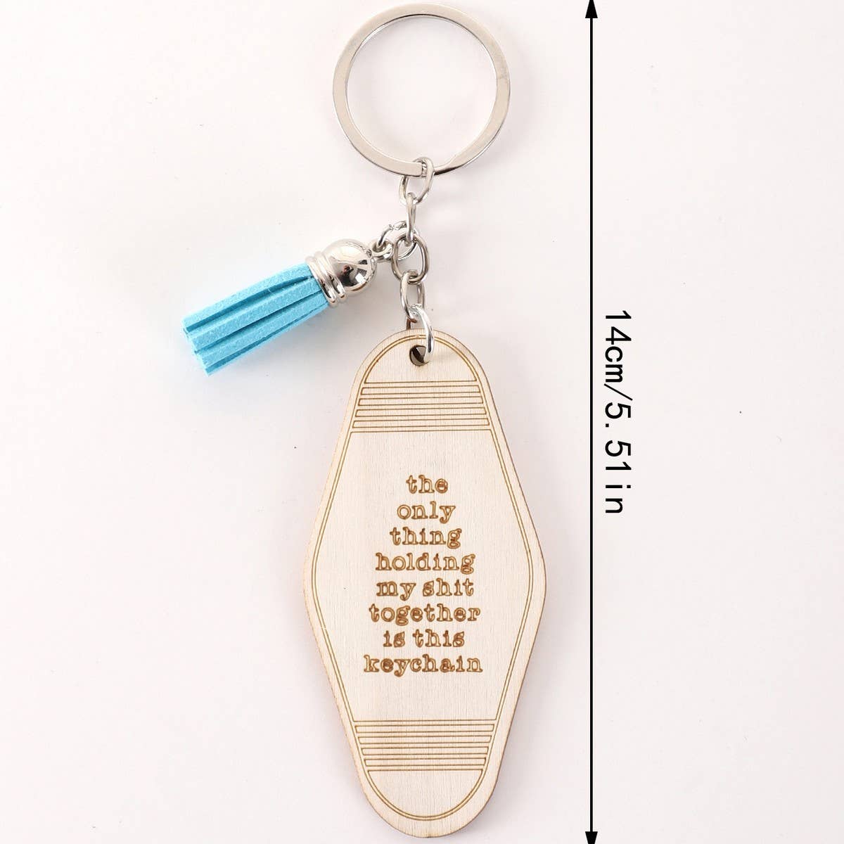 LETTER ENGRAVED WOODEN KEYCHAIN