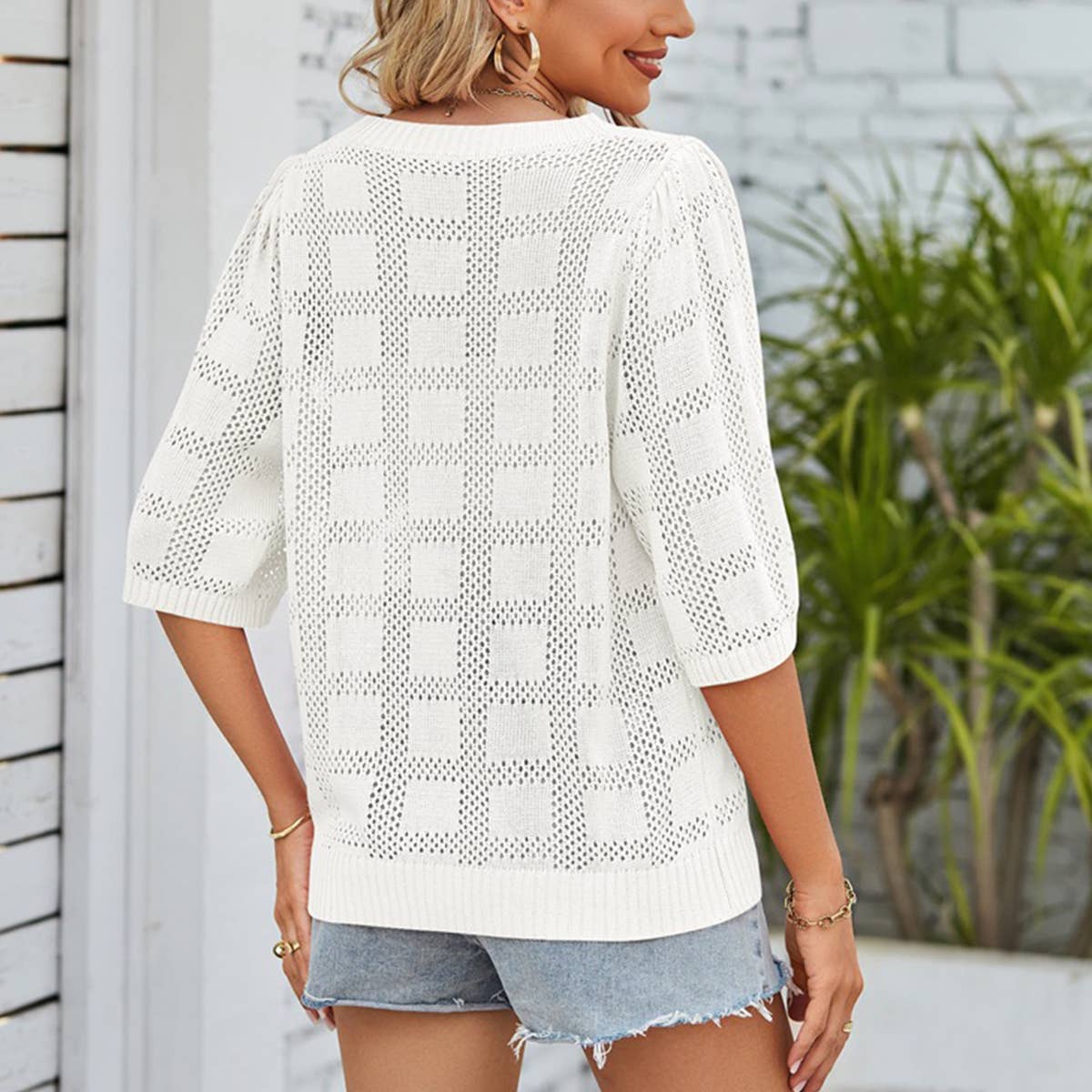 Hollow sun protection knitted sweater cover