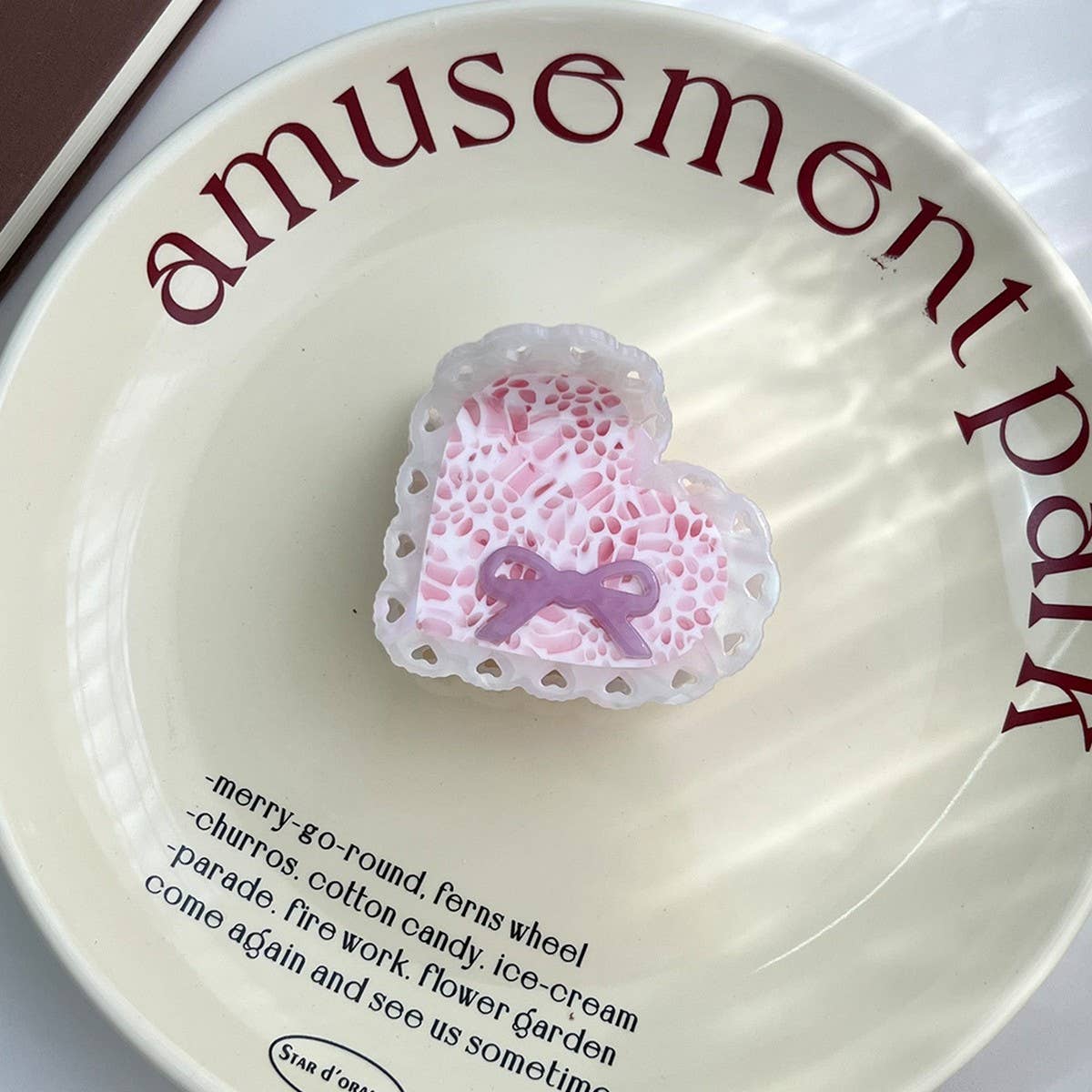 Elegant Bow Acetate Claw ? Cute Hollow Heart Clip