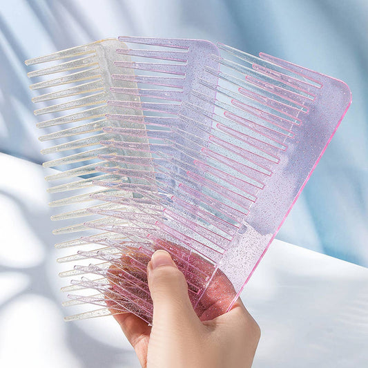 TRANSPARENT FINE-TOOTHED COLORFUL GLITTER COMB