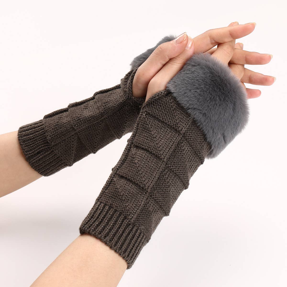 SIMPLE WARM KNITTED HALF-FINGER GLOVES_CWAG0111