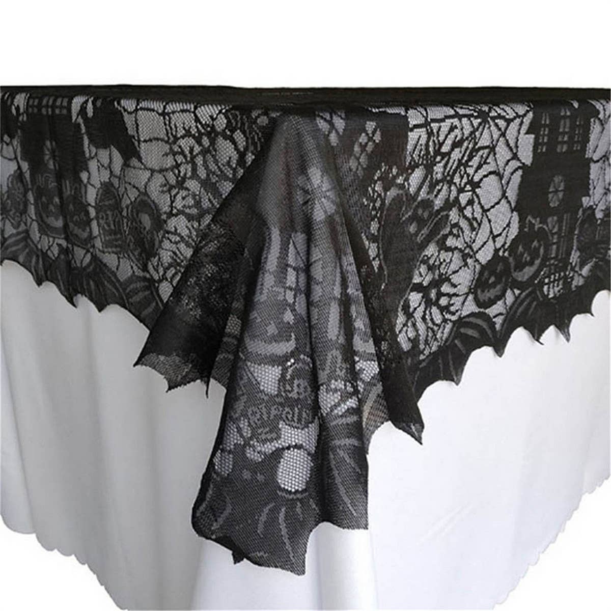 HALLOWEEN BLACK LACE TABLECLOTH