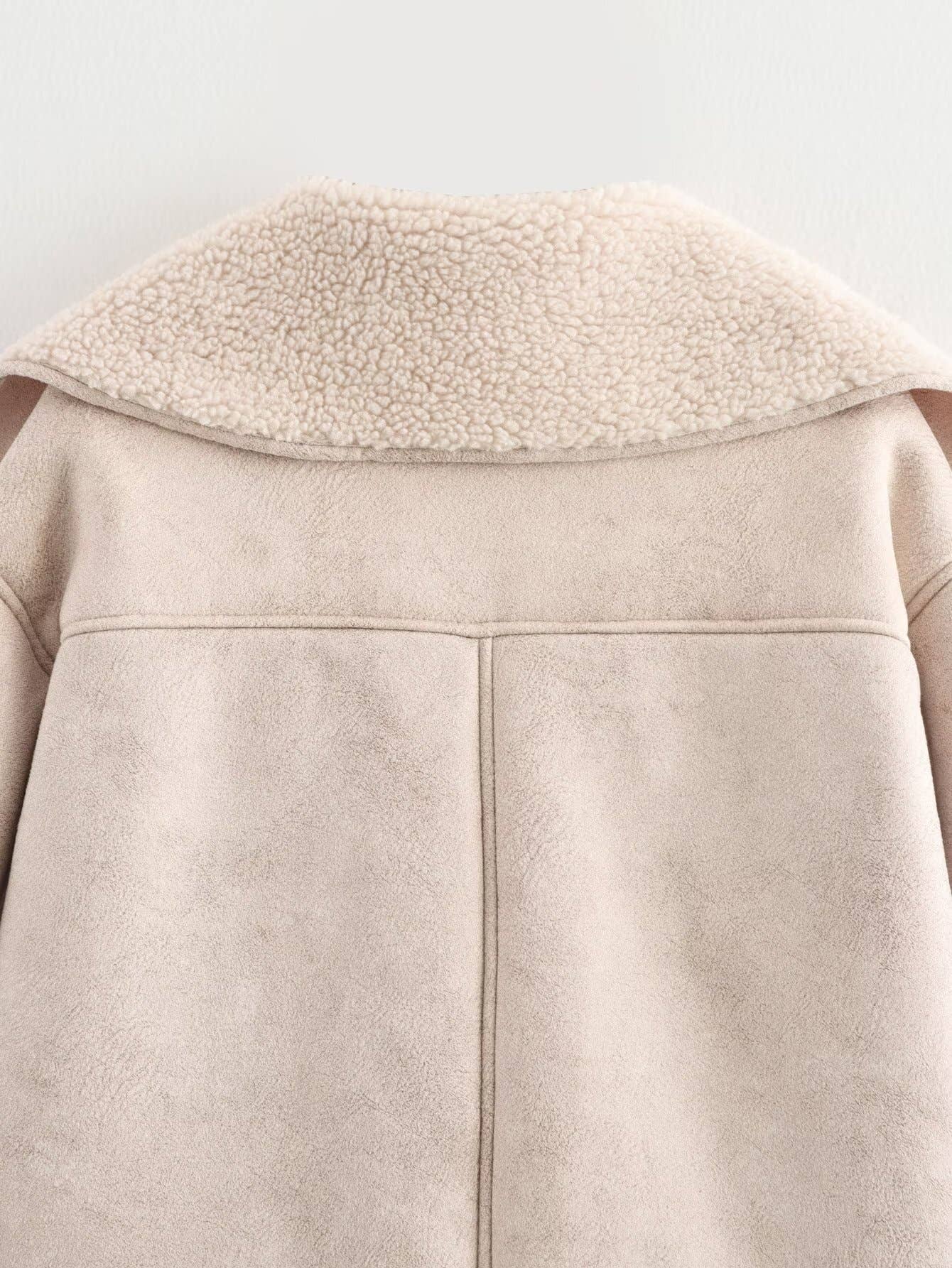 Fashionable fur one-piece loose thickened coat