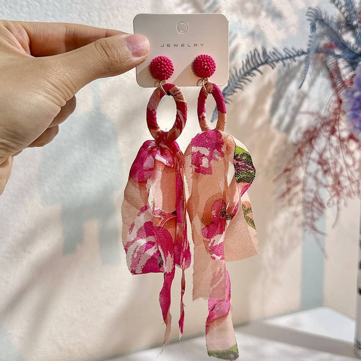 Fabric Tassel Bow Earrings ??Long, Chic & Feminine_CWMM6189