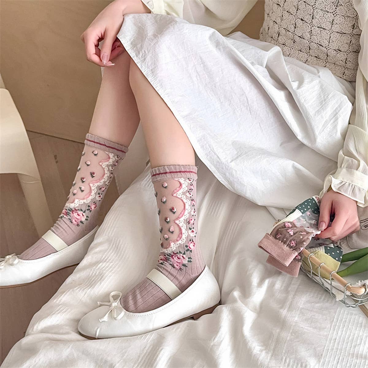 RETRO NEW GARDEN TRANSPARENT SOCKS_CWMS0555