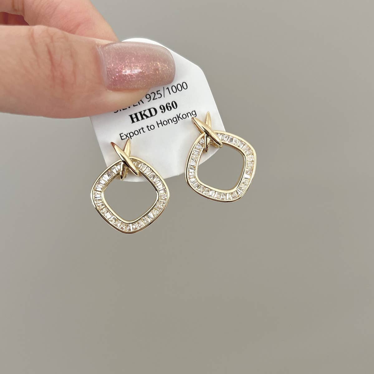 FASHION QUADRILATERAL ZIRCON EARRINGS_CWAJE1288