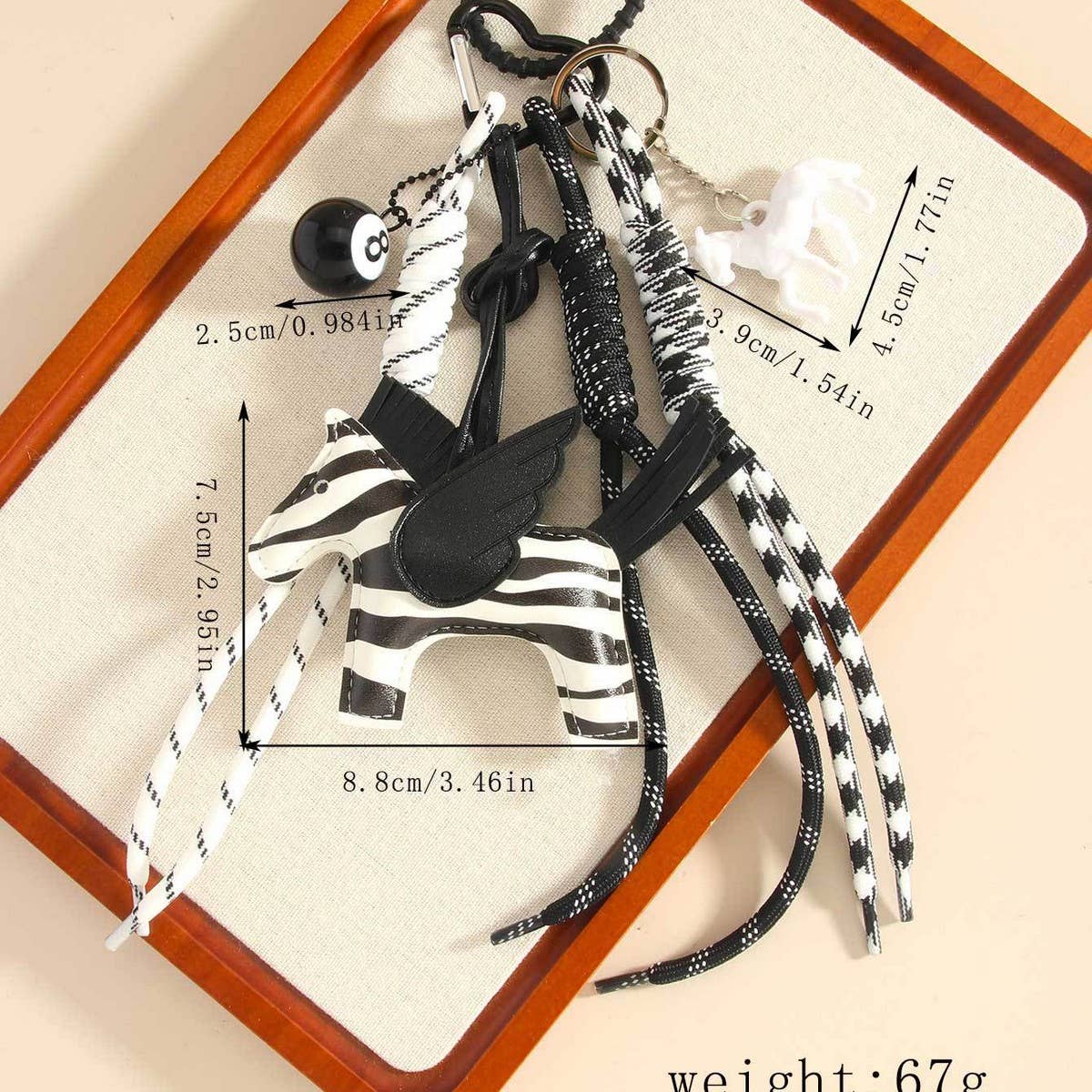 Cute Leather Pegasus Charm with Braided Strap