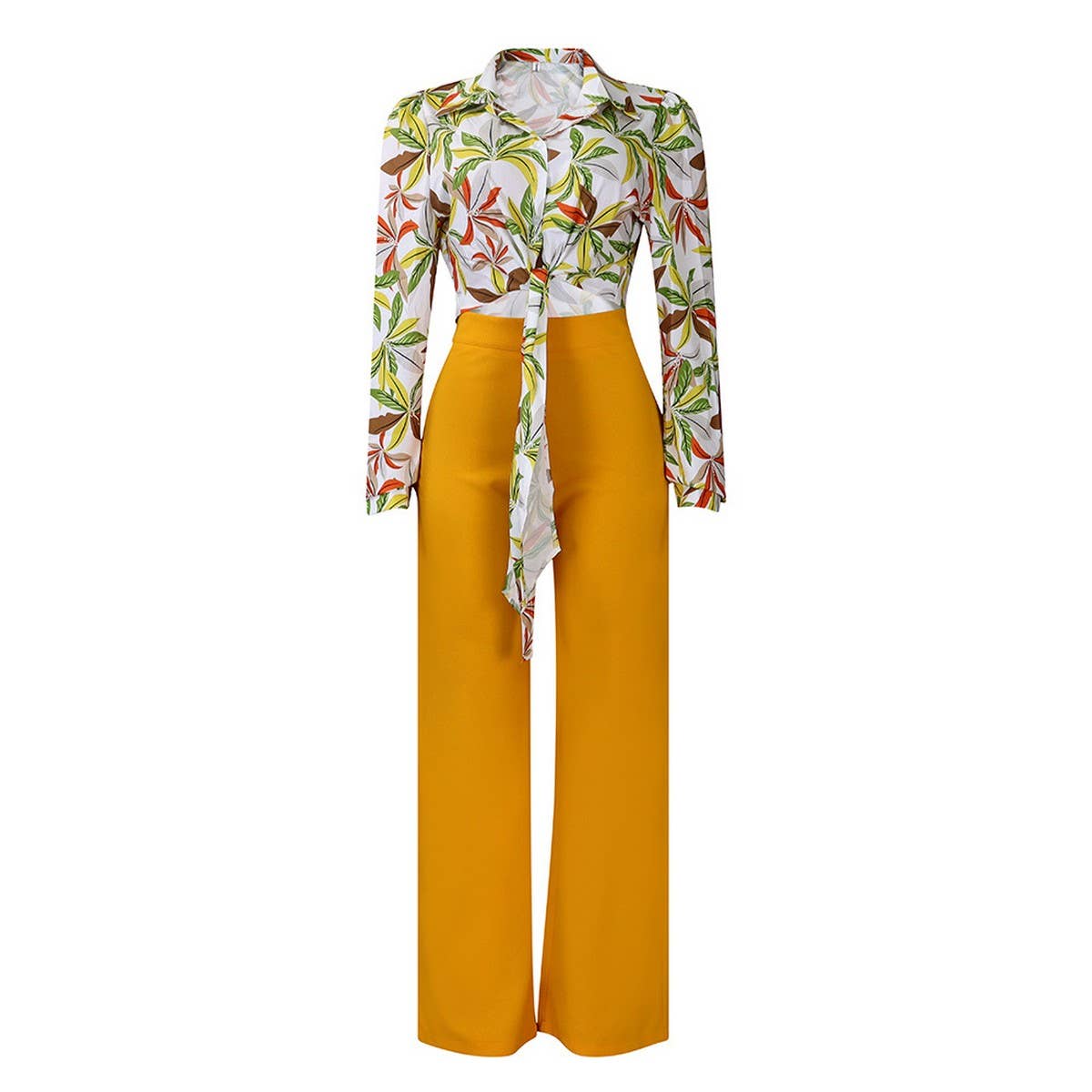 PRINTED SHIRT TOP WIDE-LEG PANTS TWO-PIECE SET_CWSTB1143