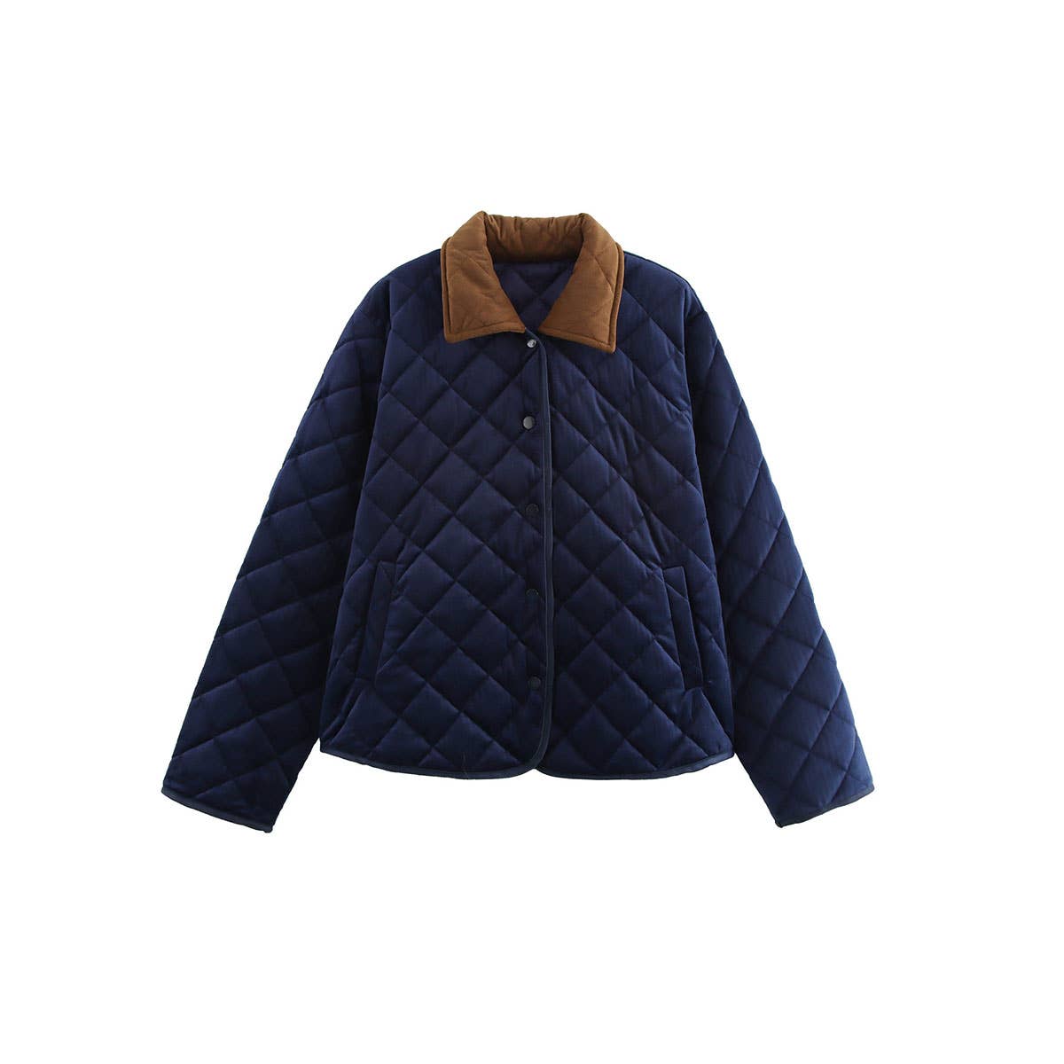 STYLISH QUILTED SUEDE COAT WITH MATCHING COLORS
