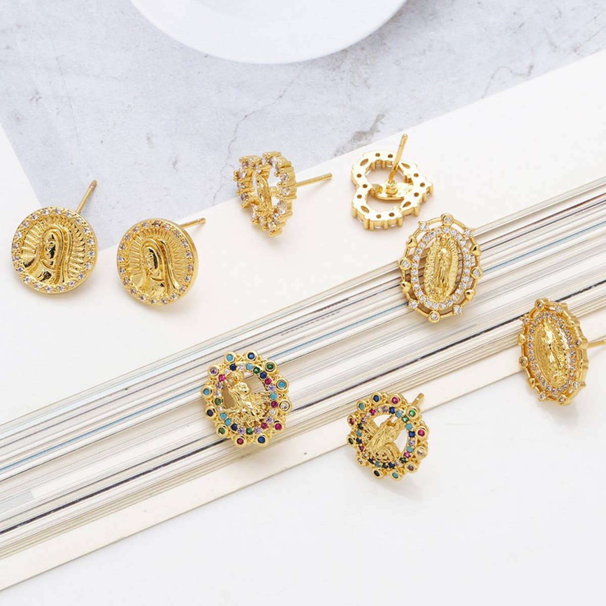 RETRO VIRGIN MARY EARRINGS