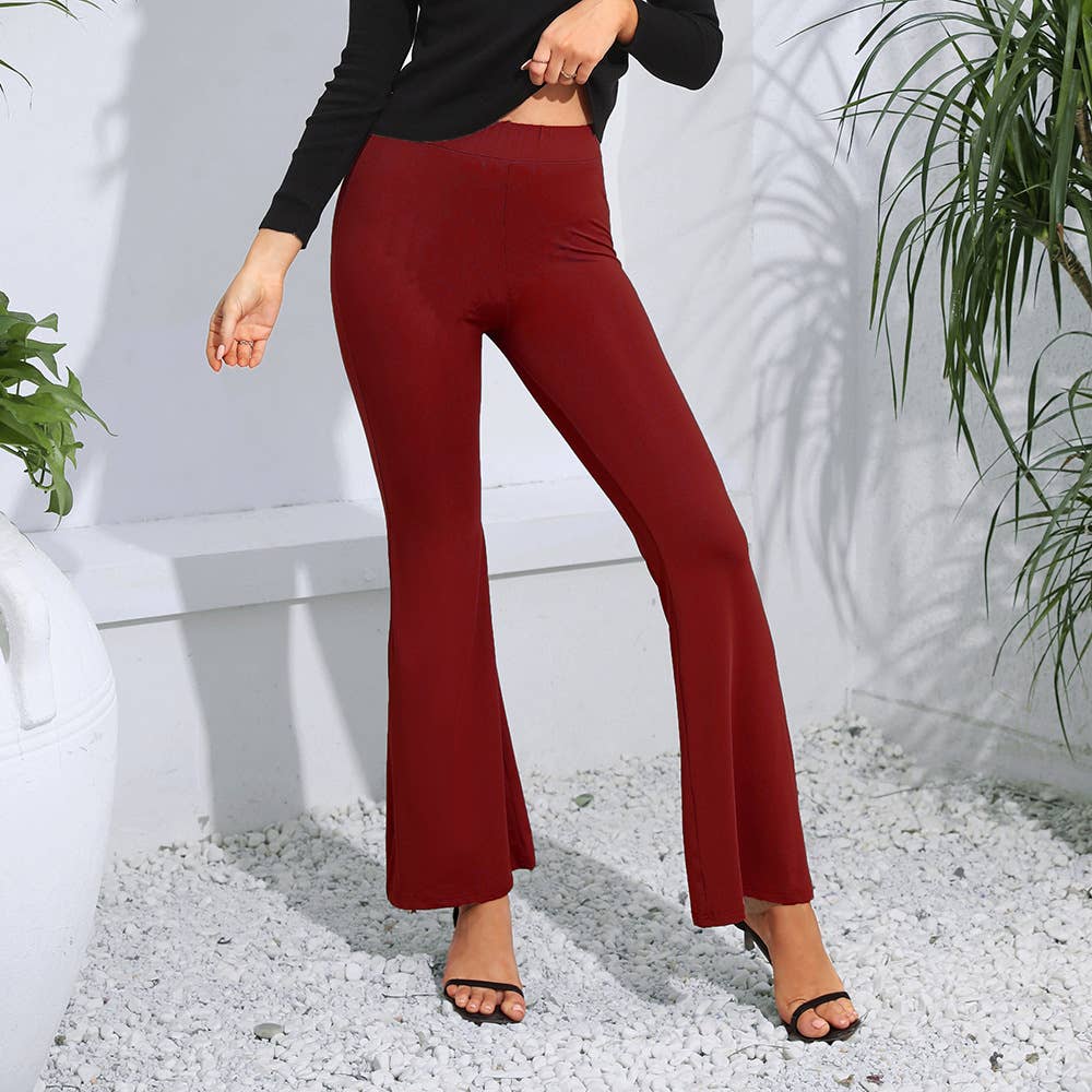 TIGHT FLOOR LENGTH HIGH WAISTED SLIGHTLY FLARES
