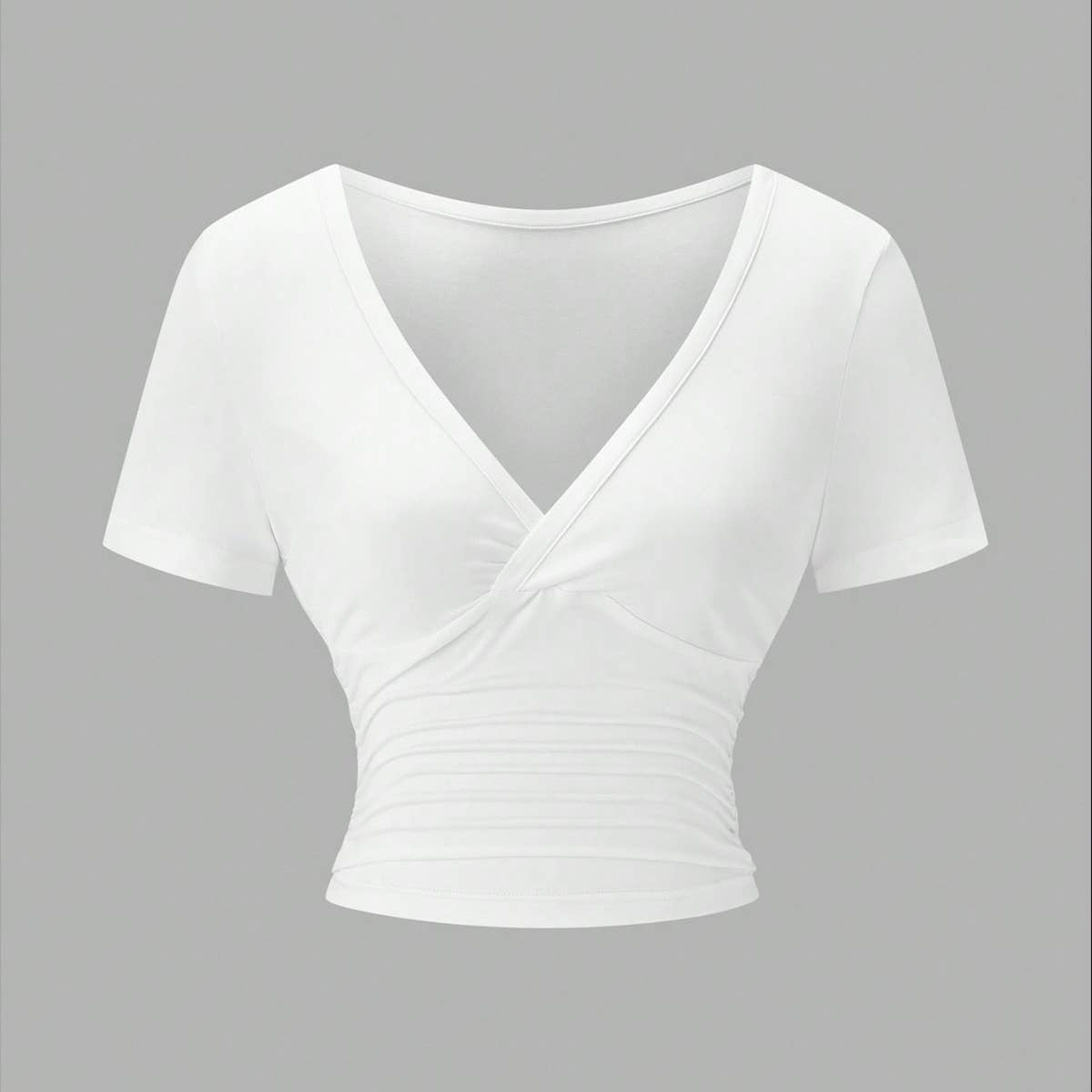 Fashion simple slim slimming crop short T-shirt