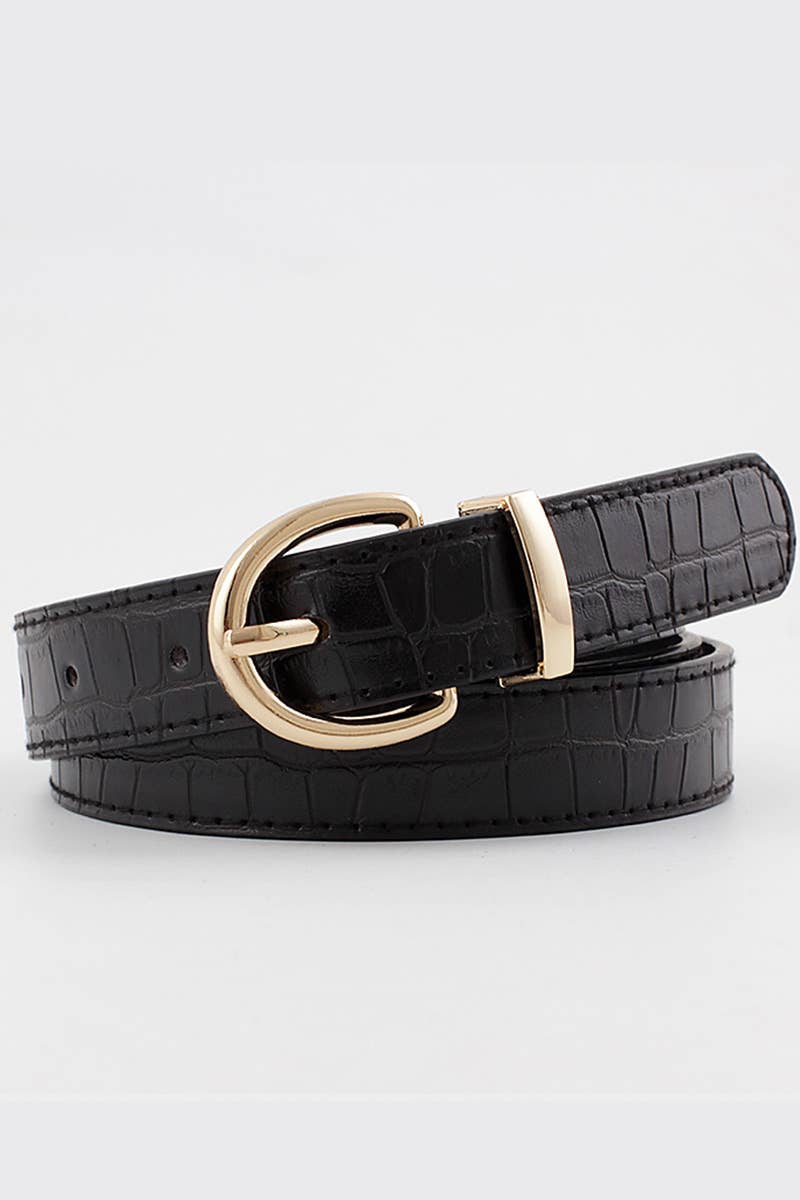 ROUND BUCKLE LEATHER BELT_CWABE0081