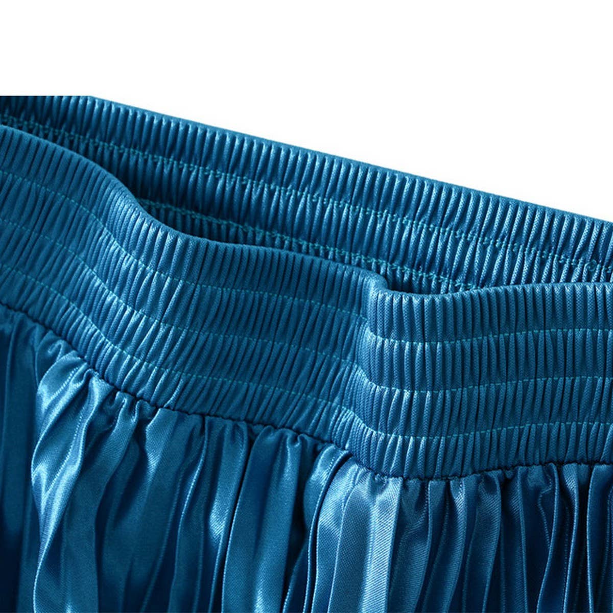 Slimming Shiny High-Waist Pleated Midi Skirt_CWBMS0329