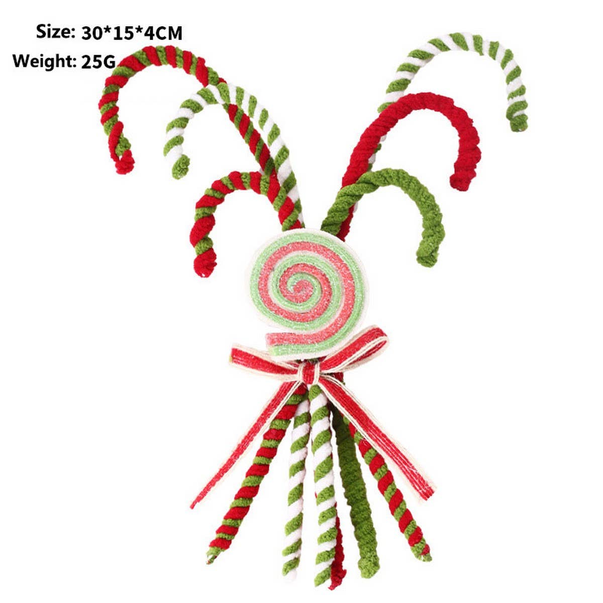 Christmas Candy Cane Bell Bouquet Ornament_CWAJE5290
