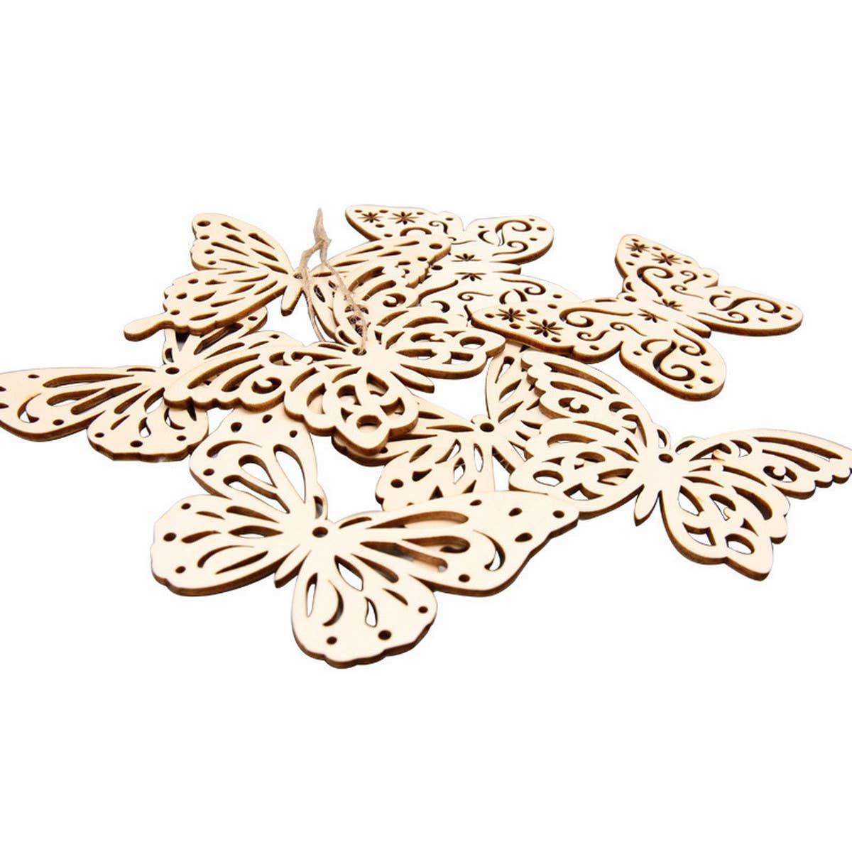 CWMM9158_CREATIVE HOLLOW BUTTERFLY WOOD HANGING ORNAMENTS