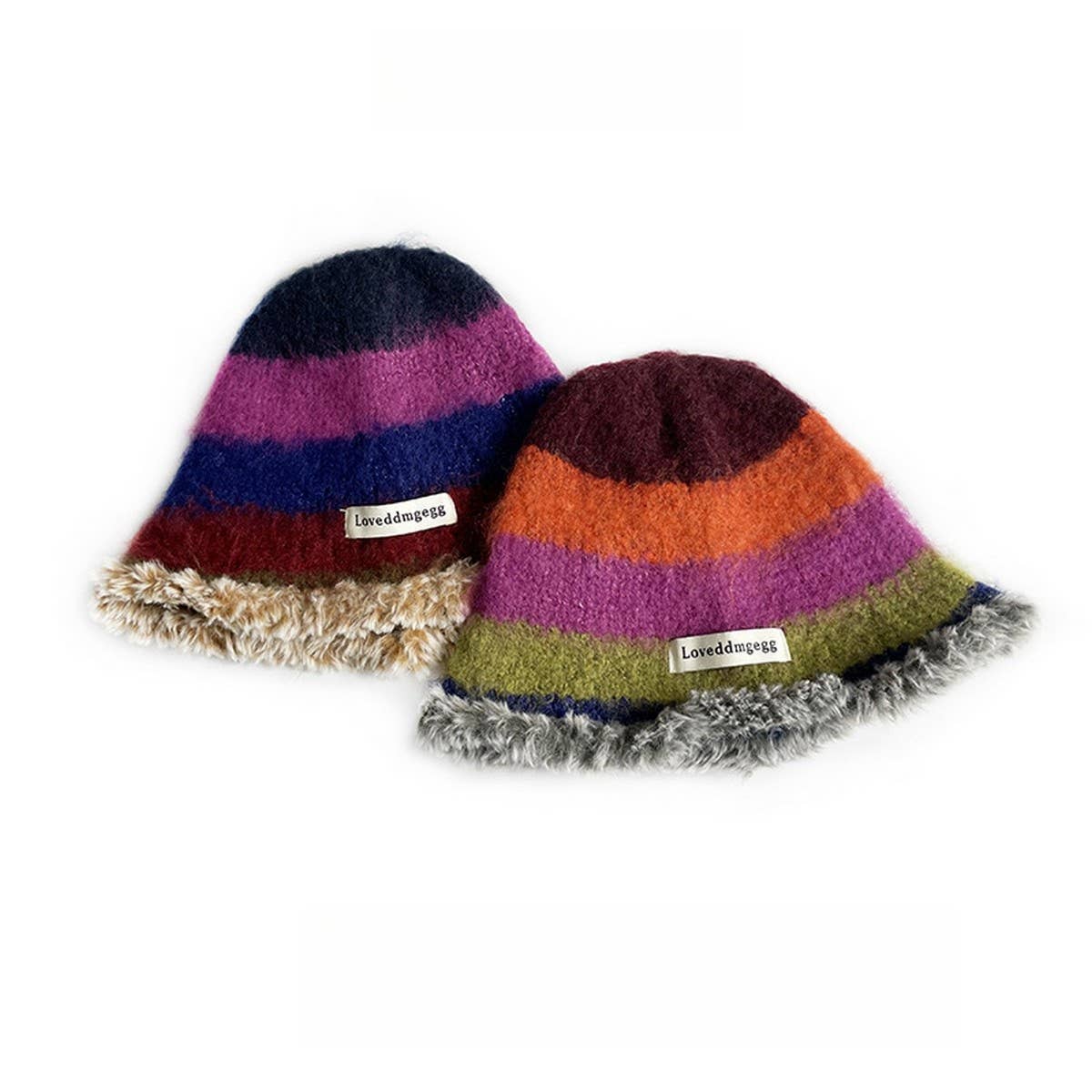 WOMEN'S STRIPED COLORBLOCK KNITTED HAT_CWAH2060