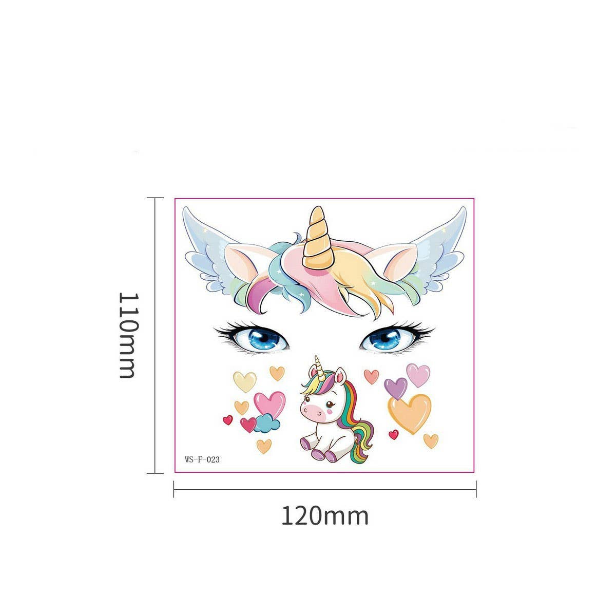 Kids Christmas Unicorn & Panda Face Tattoos