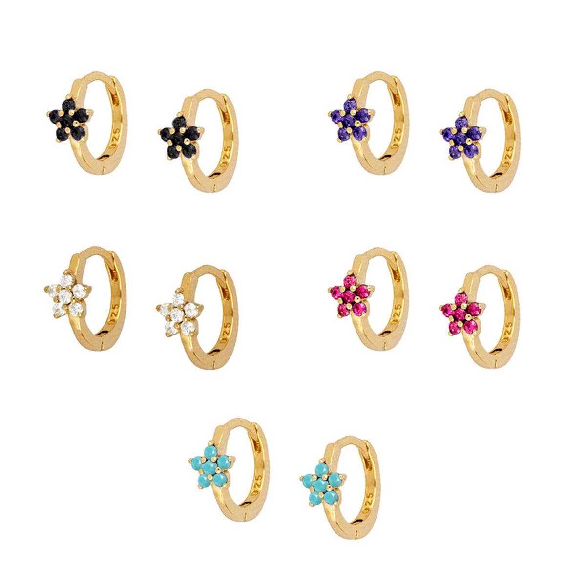 GEOMETRIC FIVE-POINTED STAR DIAMOND EARRINGS