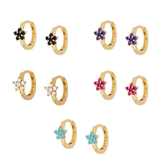 GEOMETRIC FIVE-POINTED STAR DIAMOND EARRINGS