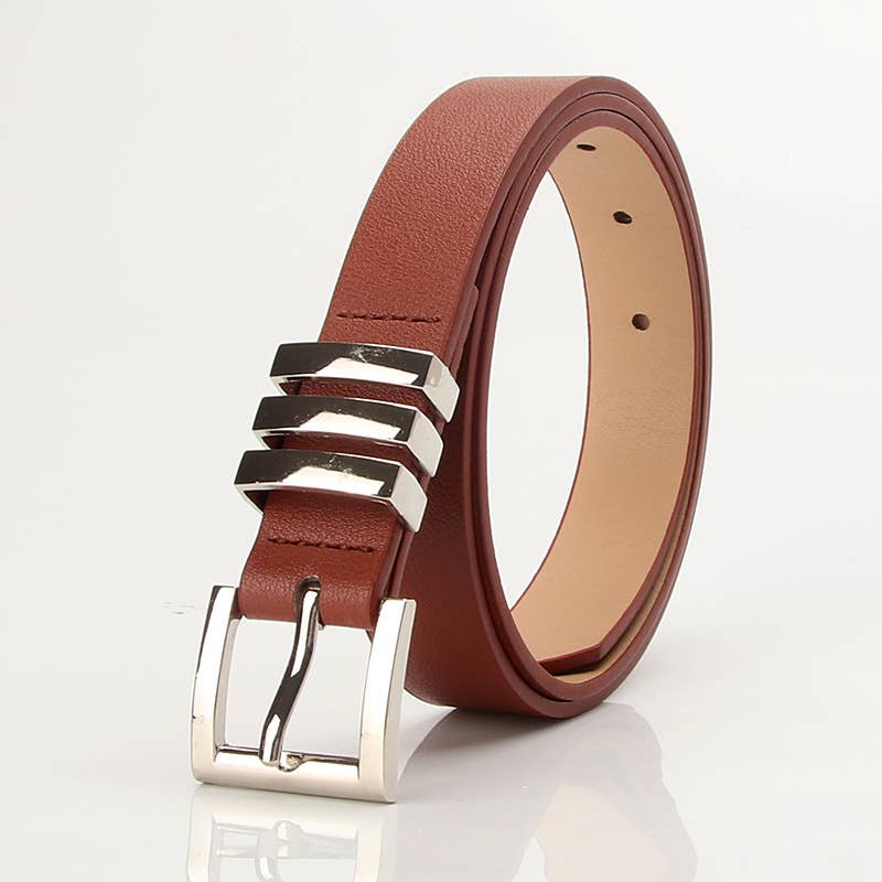 Versatile classic square pinhole denim belt
