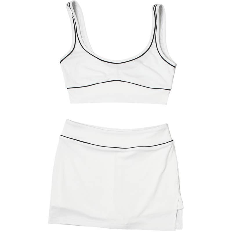 Sexy Crop Tank and Bodycon Skirt Sports Set