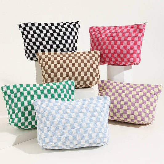 LARGE PLAID WASH BAG COSMETIC BAG_CWAB1034