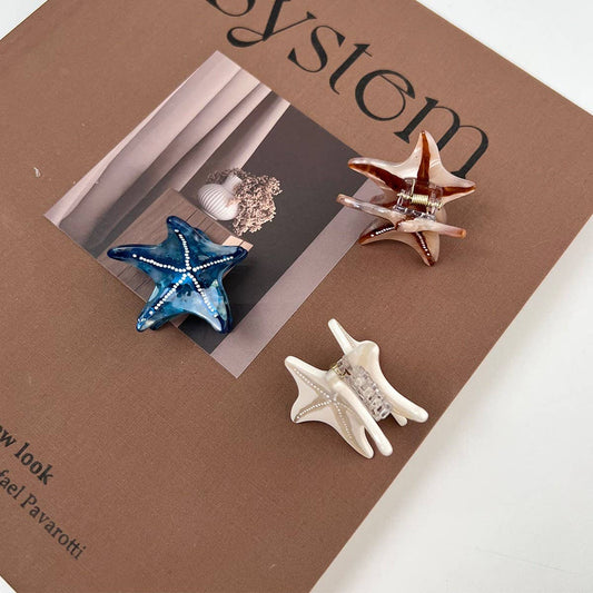 Mini Ocean Starfish Hair Claw, Chic Side Clip