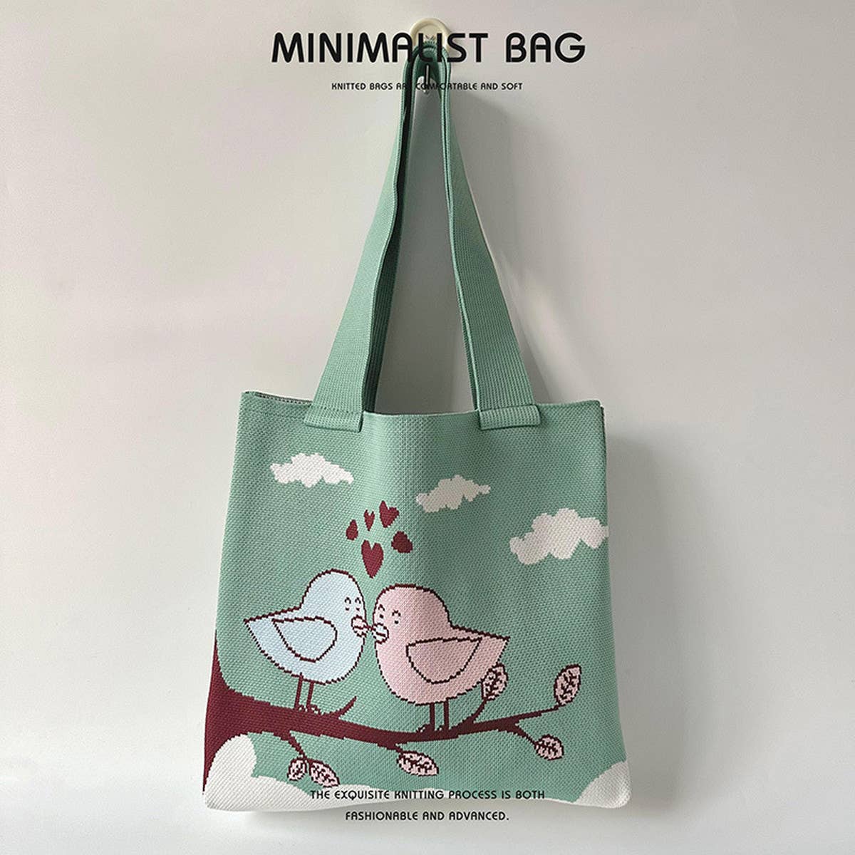 CARTOON BIRD KNITTED SHOULDER BAG HANDBAG_CWAB1540