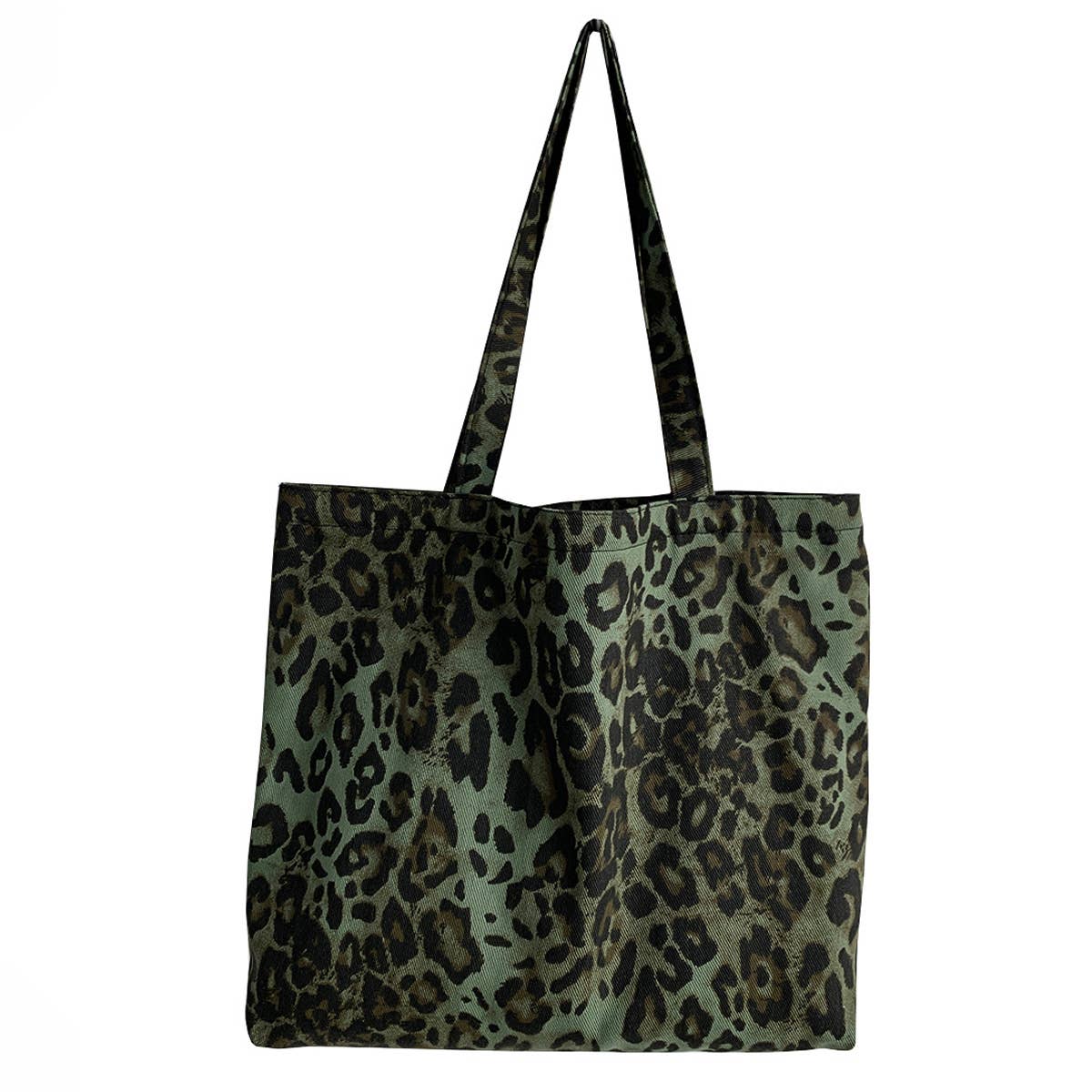 TOTE BAGS CANVAS WITH FASHIONABLE LEOPARD PRINT_CWAB2061