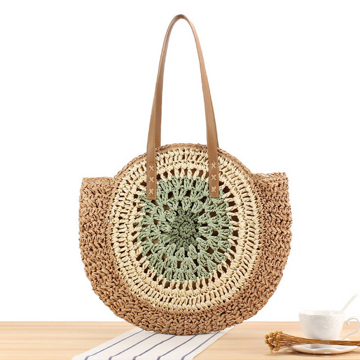 SIMPLE ROUND SHOULDER STRAW BAG_CWAB2016