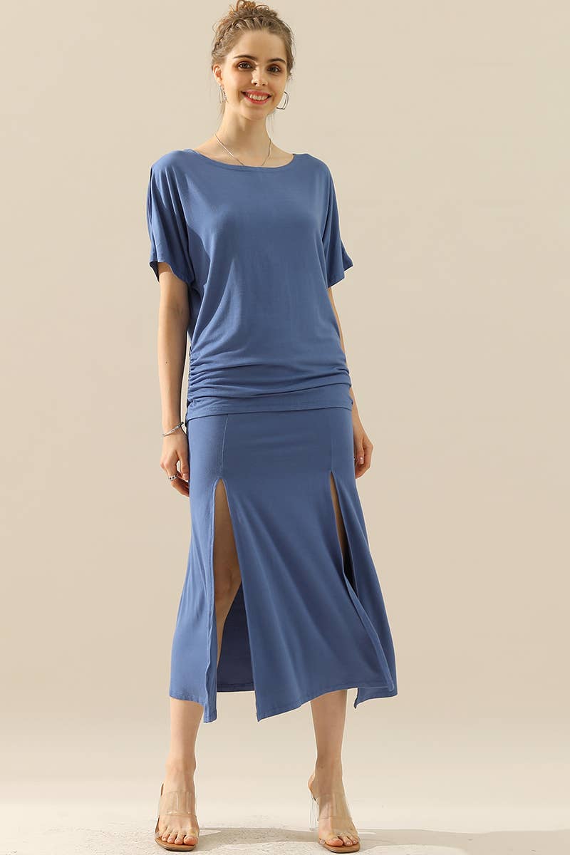 CWBLS120-P_PLUS SIZE HIGH WAIST SHIRRED FLOUNCE MAXI SKIRTS