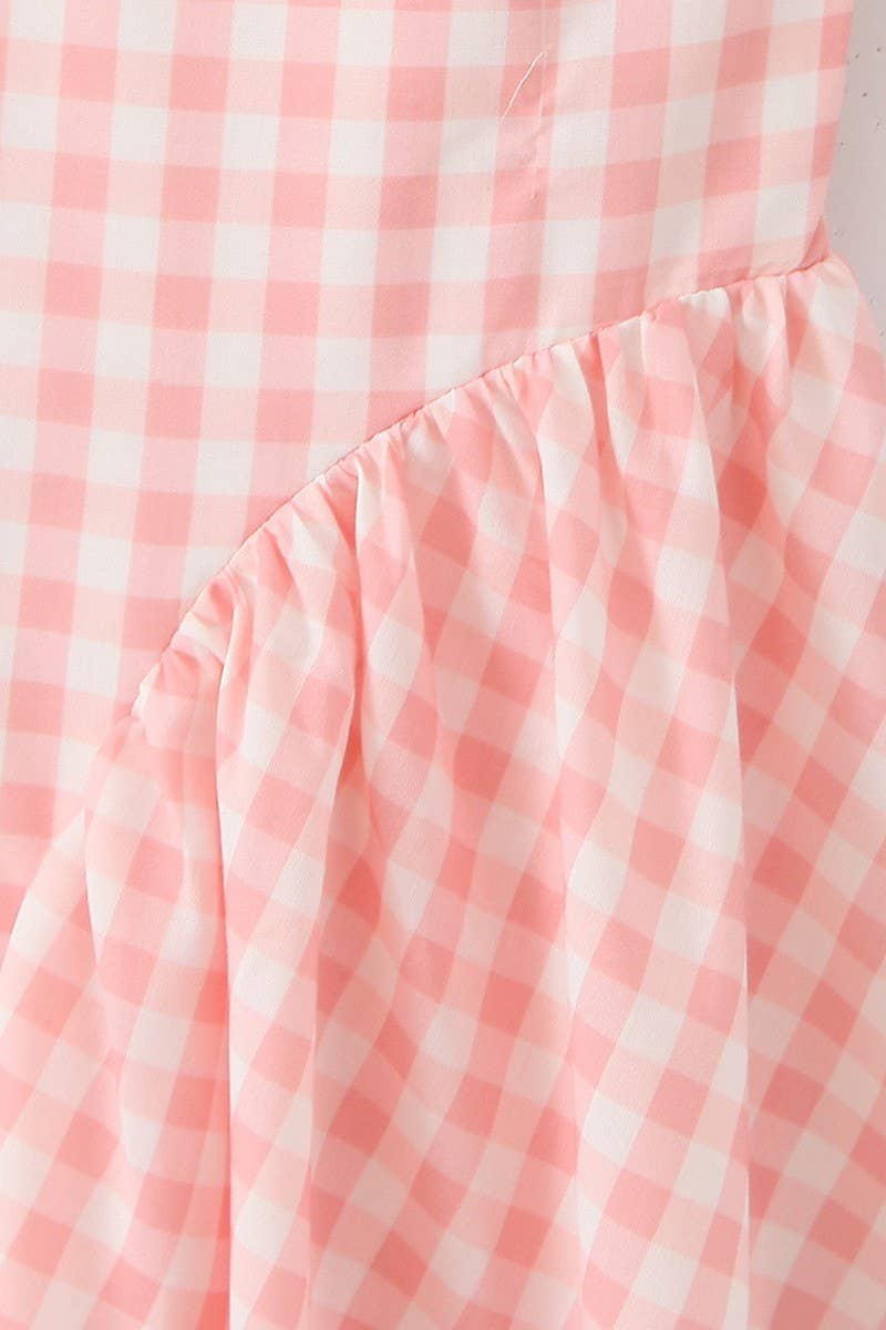 CWDMD4190_DEEP V-NECK PLAID HALTERNECK LONG DRESS