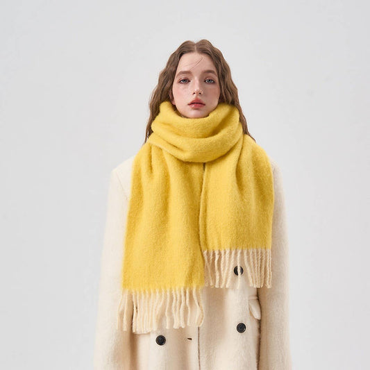 32% Wool Blend Colorblock Scarf - Soft Winter Styl_CWASC2368