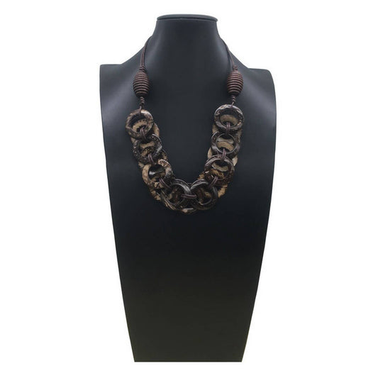 COCONUT SHELL HOLLOW INTERLOCKING BRAIDED NECKLACE