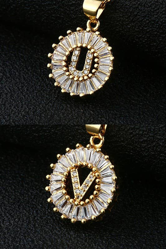 A-Z ALPHABET LETTER SUN PENDANT NECKLACE_CWAJE055-B20221