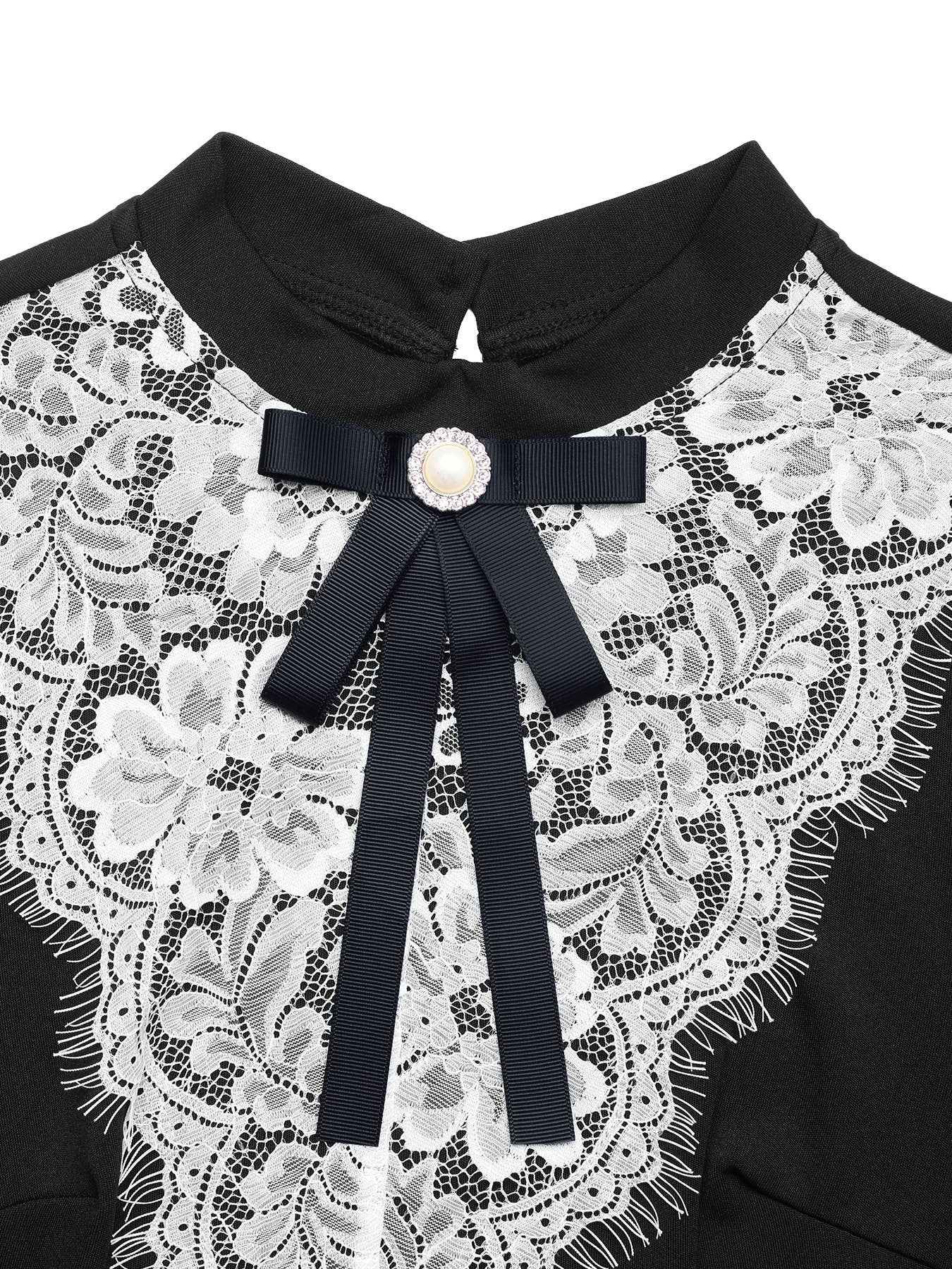 Lace patchwork retro French dress