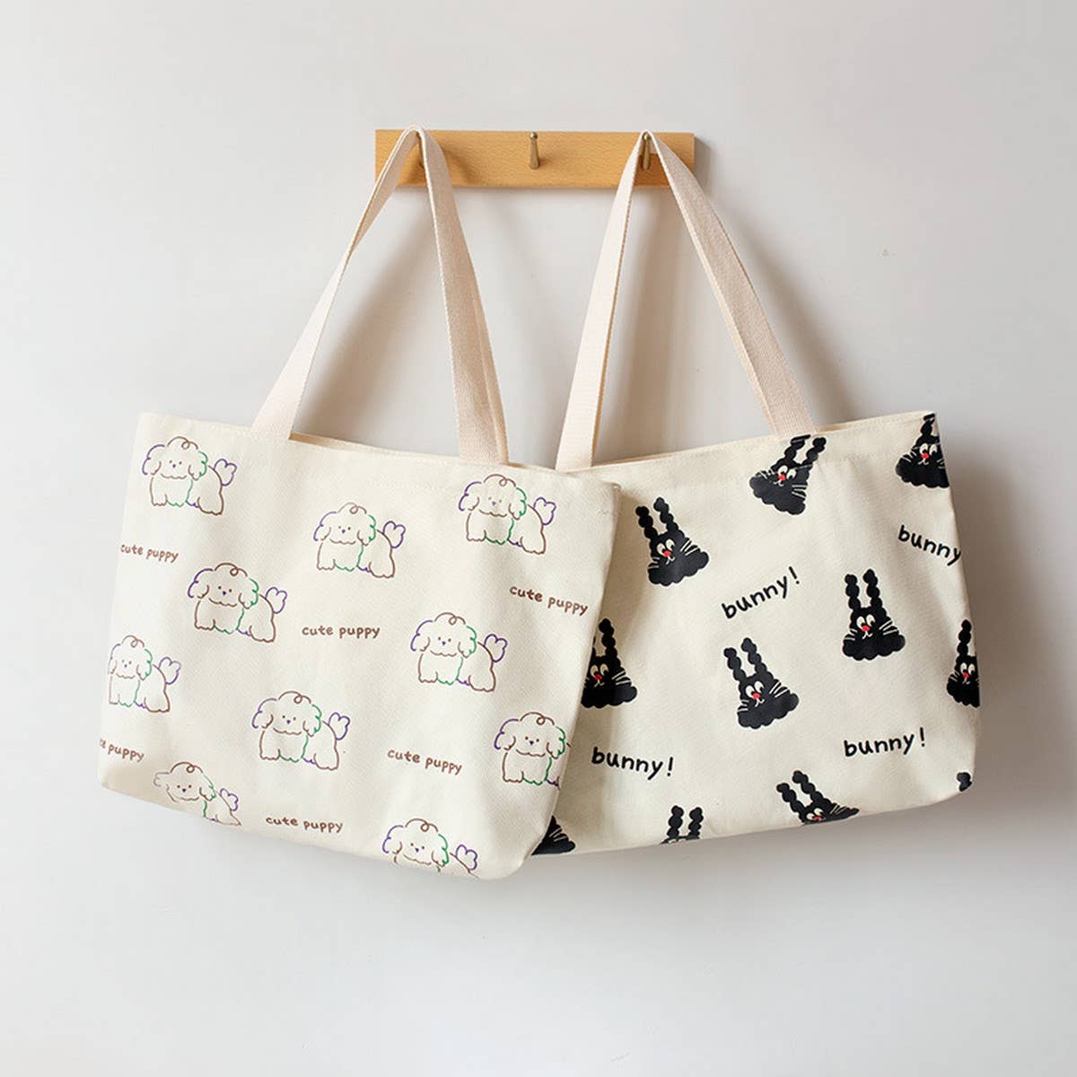 Cute Cartoon Canvas Tote Bag for Girls, Large_CWAB5659