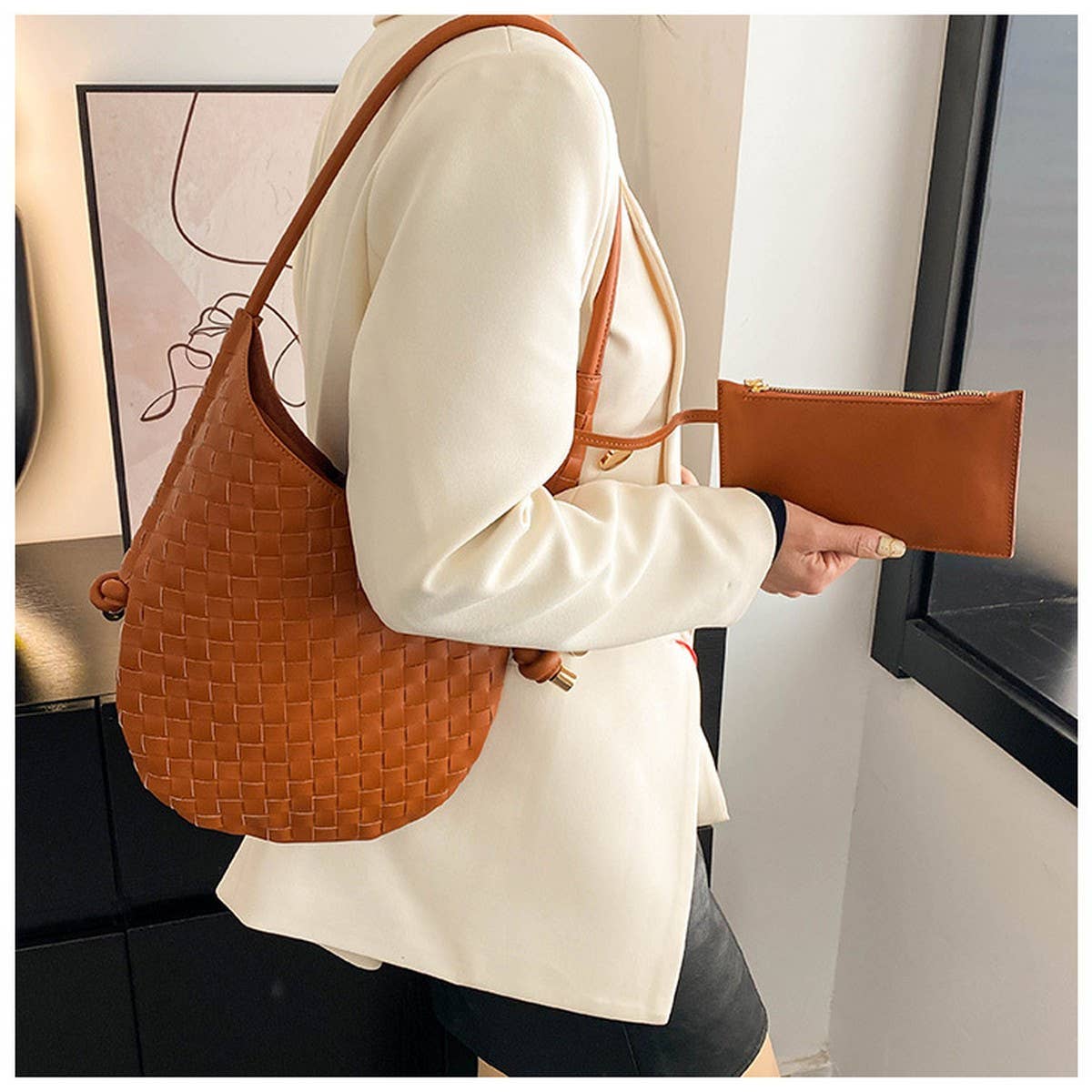 HAND-WOVEN BAG STYLISH STRAW ARMPIT BAG FOR WOMEN_CWAB1913