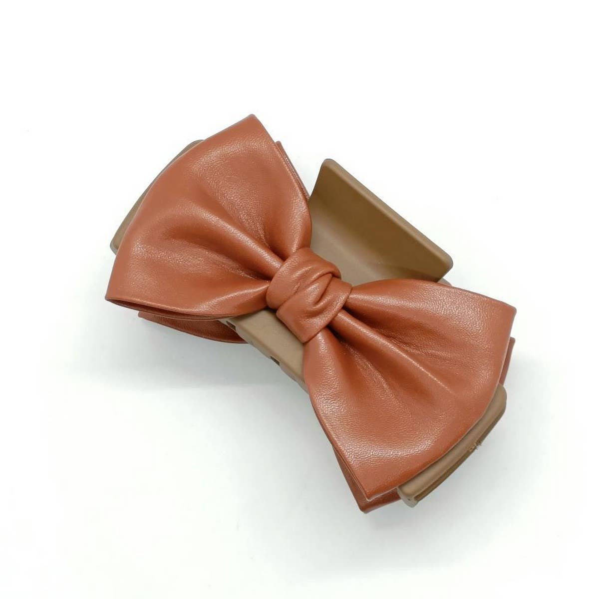 Large Retro PU Leather Double-Sided Bow Clip_CWAHA6375